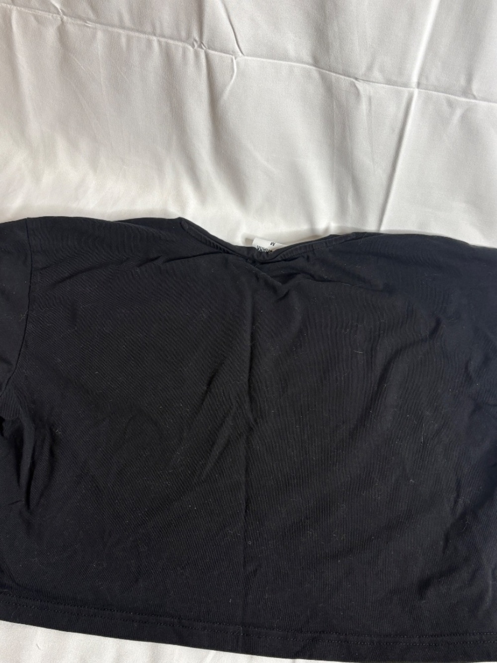 Gymshark Crop Top Womens Medium Black Workout Boxy Fit Logo Fraction Cropped - Picture 6 of 6